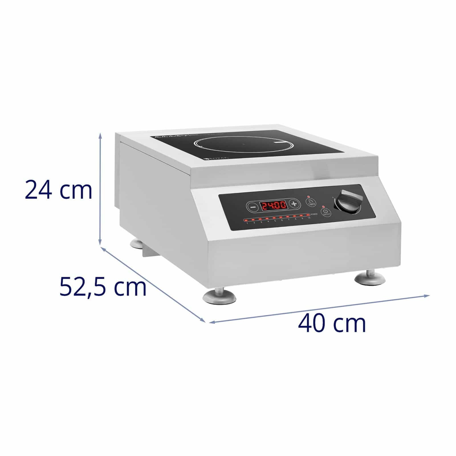 Royal Catering Plaque À Induction 1 Feu Posable Avec Cadre Inox Table De  Cuisson Portative RCIC-5000 (Foyer 33 cm, 5 000 W, 60-240 °C, Acier